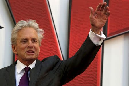 Actor Michael Douglas arrives for the European premiere of "Ant-Man" at Leicester Square in London, Britain July 8, 2015. REUTERS/Luke MacGregor