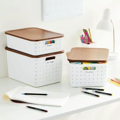 A set of storage boxes you can stack