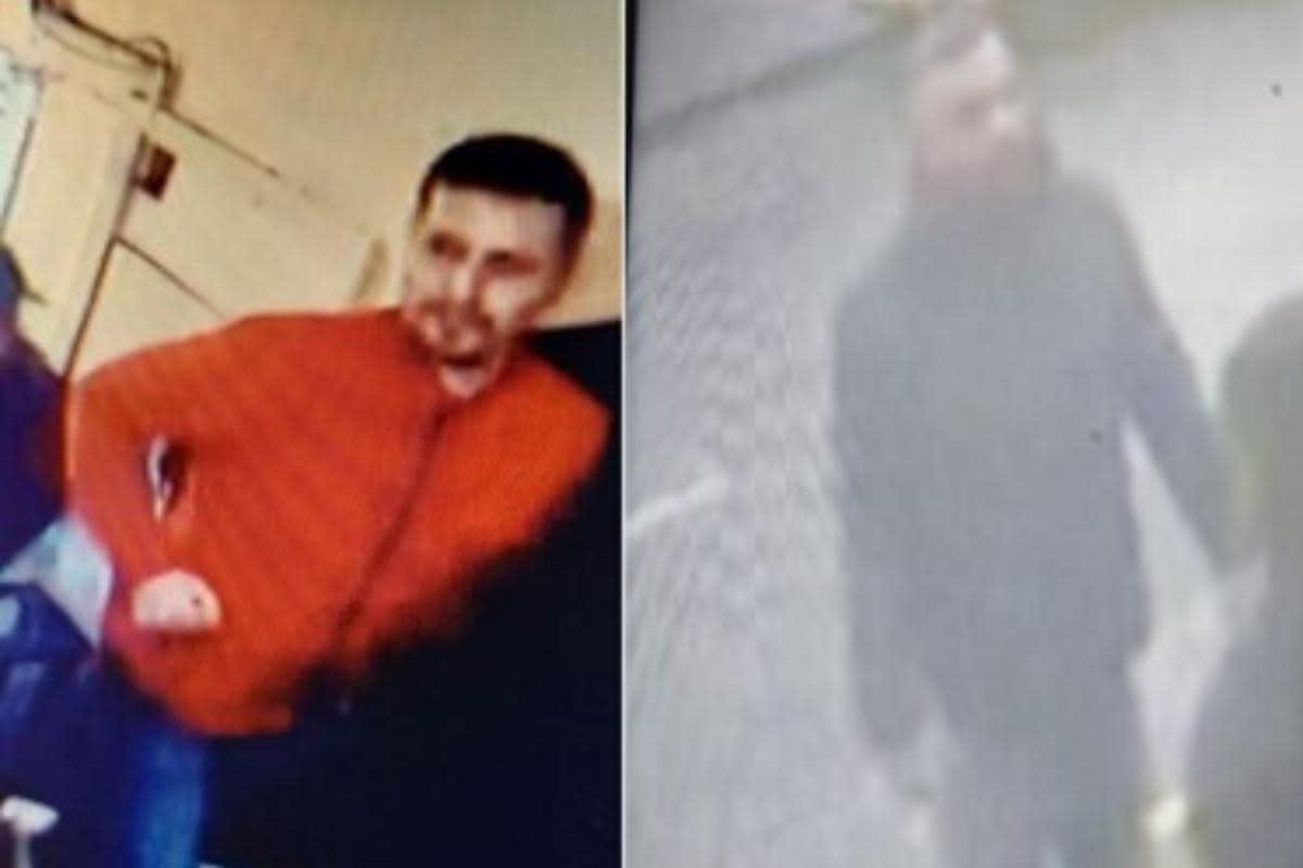 Police are keen to speak to the two men in the images as they believe they could assist with their investigation <i>(Image: Police Scotland)</i>