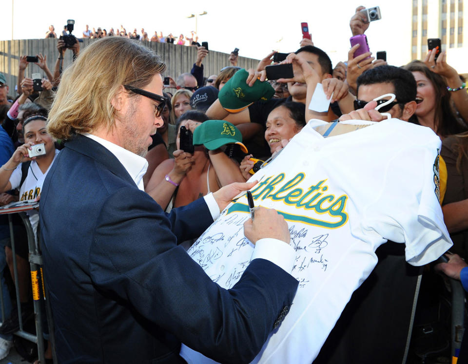 Moneyball Oakland premiere 2011 Brad Pitt