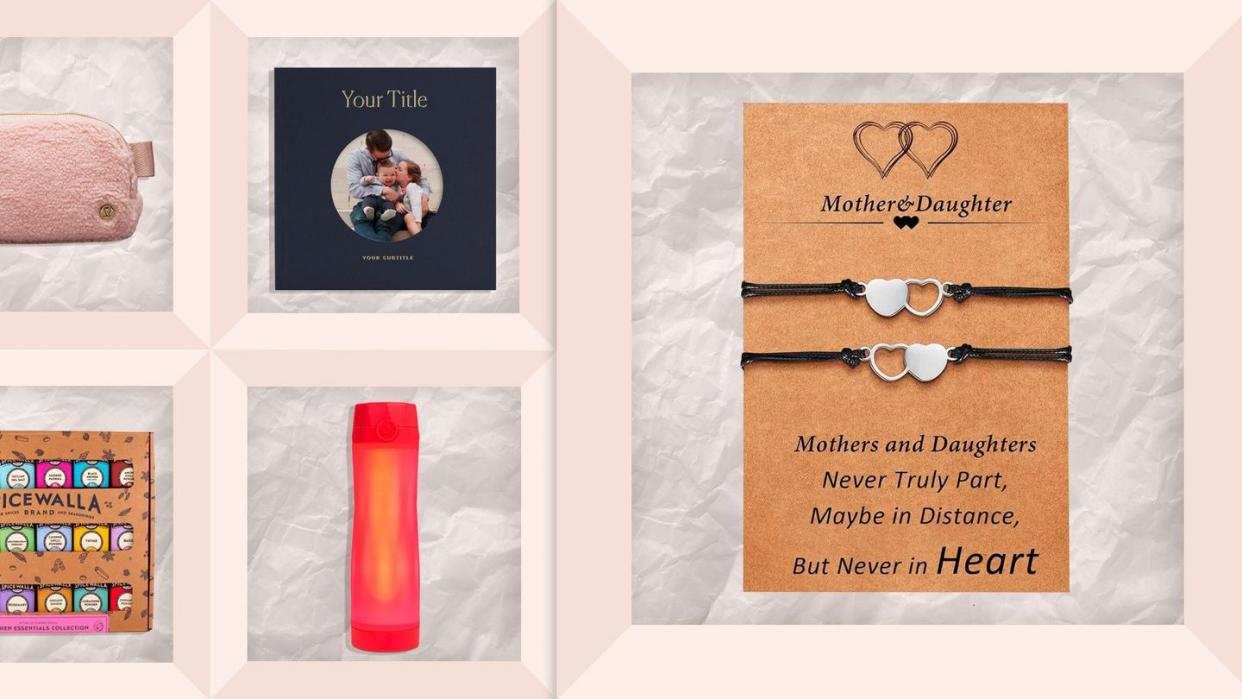 bags, photo albums, mother daughter bracelets, spice kit, speaker