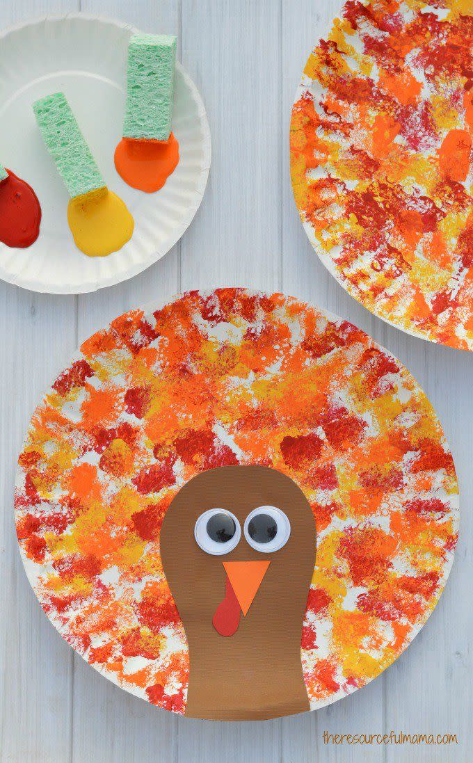 33) Sponge Turkey Craft