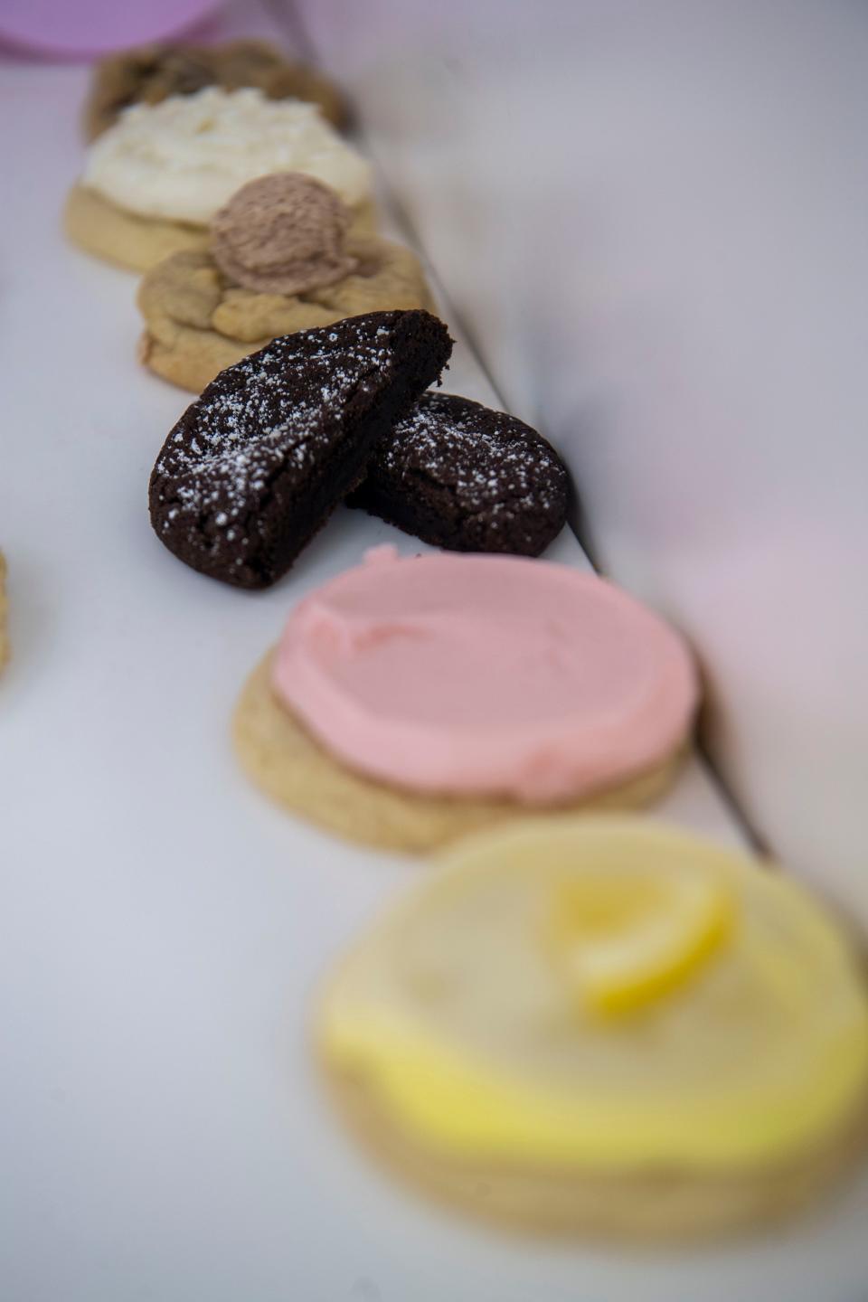 Crumbl Cookies features a rotating menu of six cookie recipes: a chocolate chip, a frosted sugar cookie and four other flavors pulled from a deep back catalog or developed new.