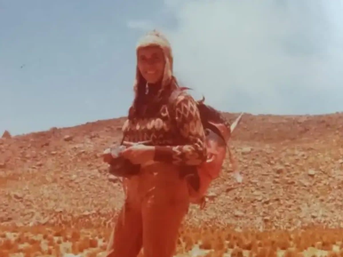 Marta Emilia Altamirano is seen hiking in 1981, the year she vanished in the Andes (Jam Press)