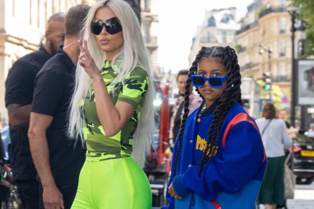North West's Pastelle Jacket With Kim Kardashian in Paris