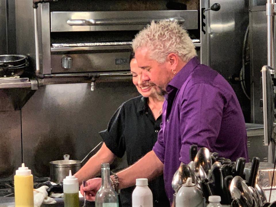 Delray Beach chef and restaurateur Suzanne Perrotto got a visit from Guy Fieri at her restaurant Rose's Daughter in December 2022.