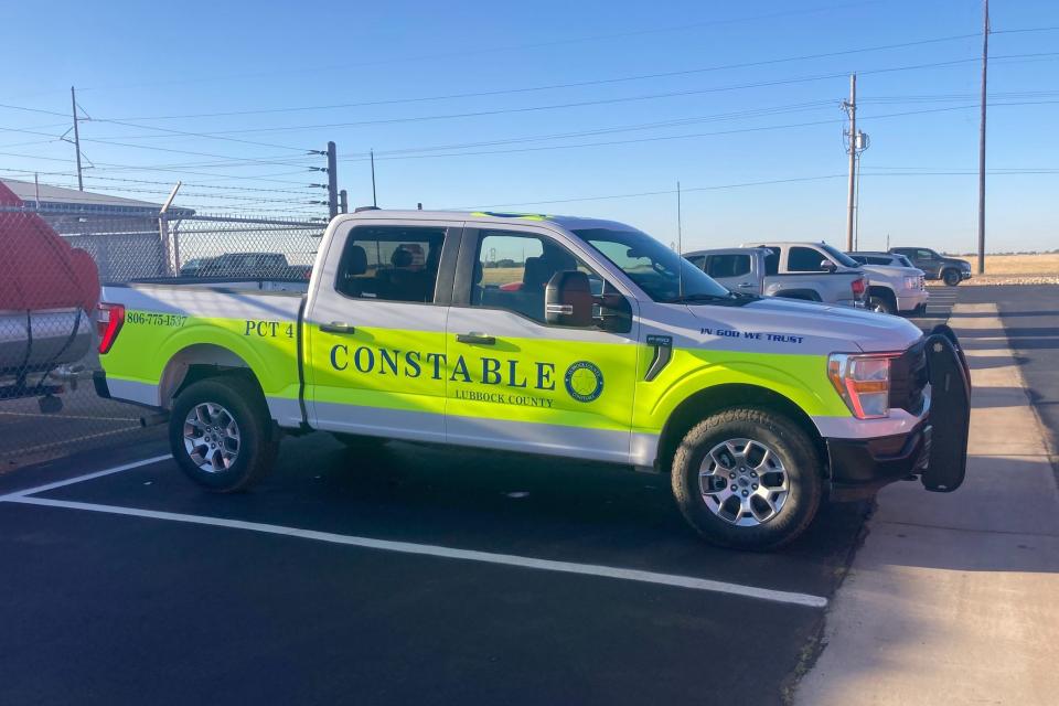 This photo, sent to Lubbock-area media by Lubbock County Commissioner Jason Corley, shows Pct. 4 Constable Tony Jackson's new pickup truck after graphics were applied to it on May 5.