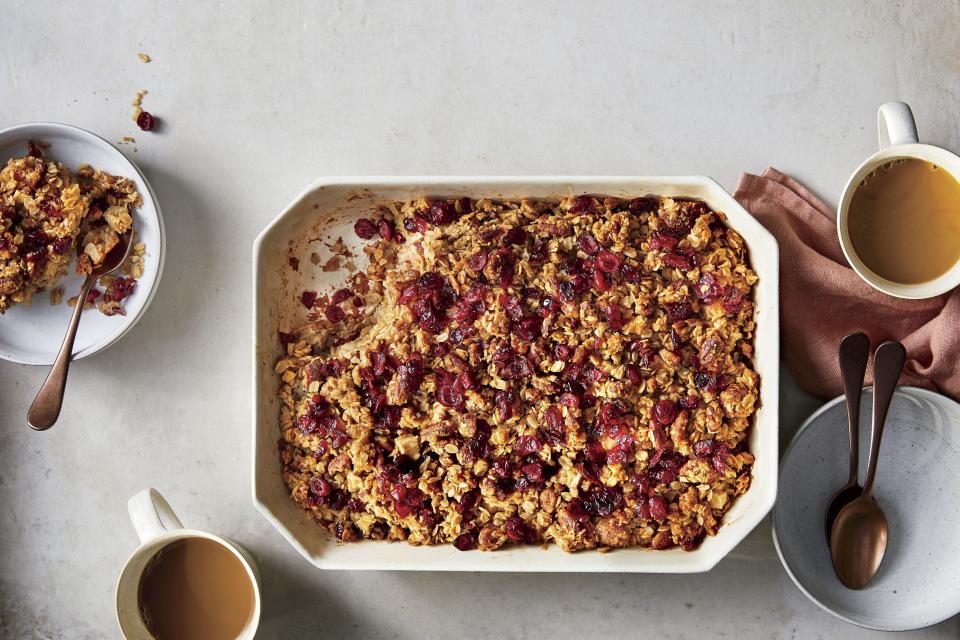 Baked Oatmeal with Apple, Cranberries, and Pecans