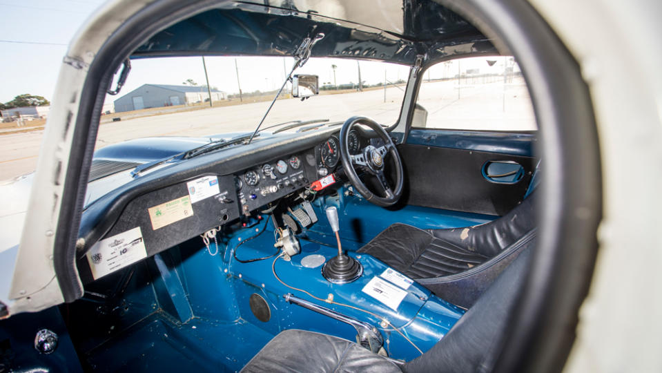 The cockpit where drivers Walt Hansgen and Augie Pabst took turns behind the wheel during the 1963 24 Hours of Le Mans. - Credit: Pawel Litwinski, courtesy of Bonhams.