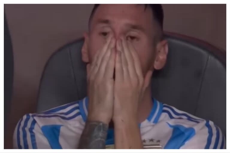 Messi quebró en llanto por su lesión (Foto: captura)