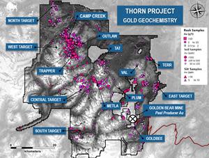 Gold Geochemistry of the Newly Consolidated Thorn Project