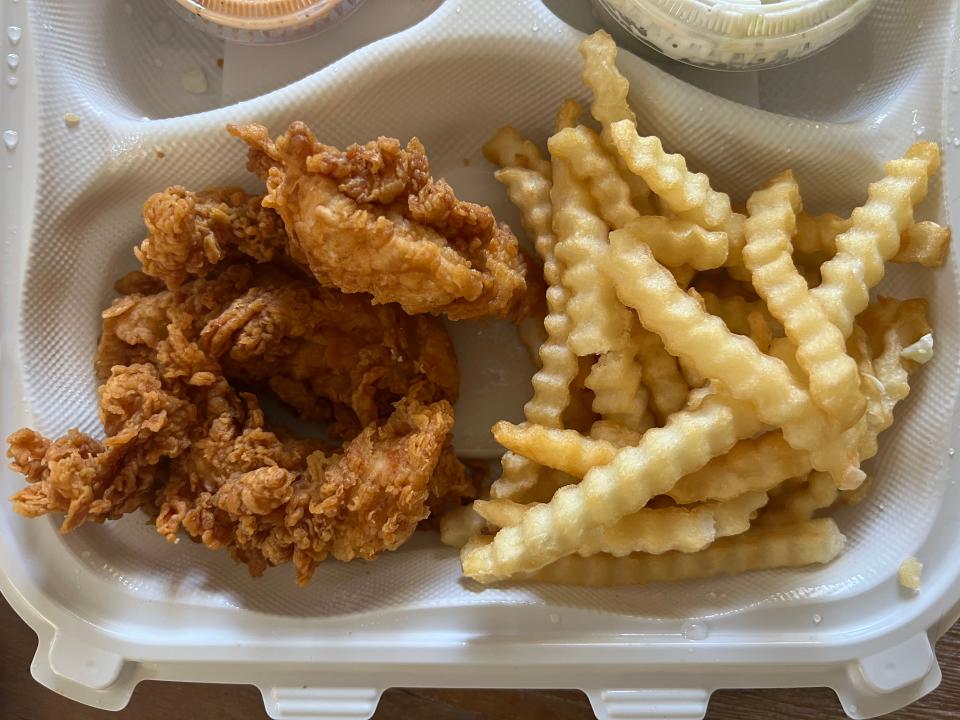 Raising Cane's chicken tenders and fries
