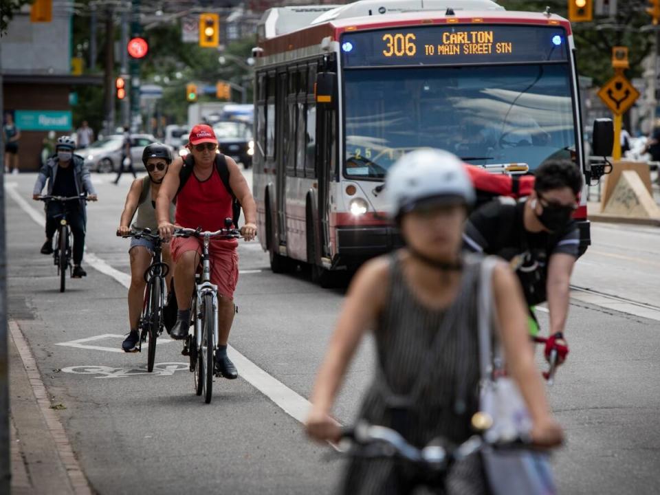 The ActiveTO Midtown Complete Street Pilot data, released on Monday, looked at activity on Yonge Street between Bloor Street and Davisville Avenue between May 2021 and June 2022. (Evan Mitsui/CBC - image credit)