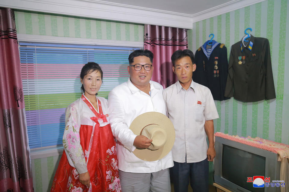 North Korean leader Kim Jong Un visits a nursery in Kangwon Province in this undated photo released by North Korea's Korean Central News Agency (KCNA) on July 24, 2018.      KCNA via REUTERS    ATTENTION EDITORS - THIS IMAGE WAS PROVIDED BY A THIRD PARTY. REUTERS IS UNABLE TO INDEPENDENTLY VERIFY THIS IMAGE. NO THIRD PARTY SALES. SOUTH KOREA OUT. NO COMMERCIAL OR EDITORIAL SALES IN SOUTH KOREA.