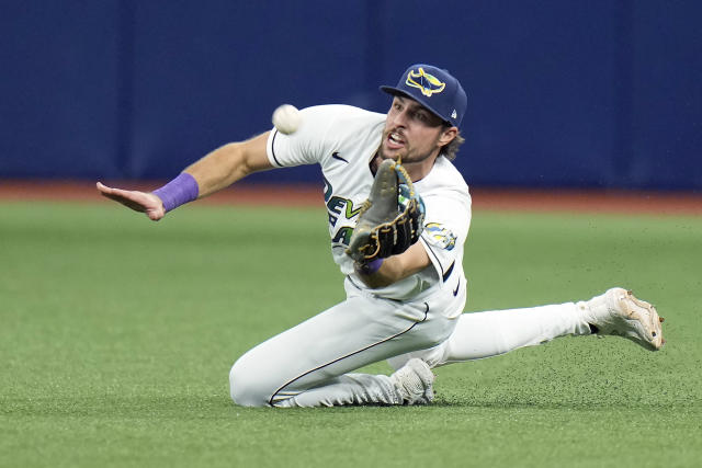 Tampa Bay Rays relief pitcher Jason Adam against the New York Yankees  during the ninth inning of a baseball game Friday, May 5, 2023, in St.  Petersburg, Fla. (AP Photo/Chris O'Meara Stock