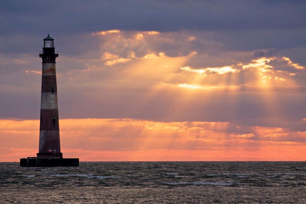 Charleston Lighthouse at sunrise