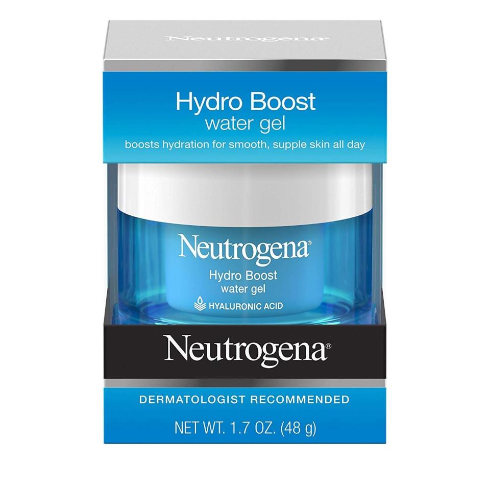 &ldquo;Neutrogena Hydroboost Water Gel is a great drugstore brand. It&rsquo;s loaded with hyaluronic acid and rubs in easily.&rdquo; &ndash;&ndash; Dr. Michele Farber of Schweiger Dermatology Group NYC<br /><br /><a href="https://www.amazon.com/Neutrogena-Hydro-Hyaluronic-Hydrating-Moisturizer/dp/B00NR1YQHM/ref=as_li_ss_tl?ie=UTF8&amp;linkCode=sl1&amp;tag=thehuffingtop-20&amp;linkId=51bb03e7124886c6cdabb908856c9ac4&amp;language=en_US" target="_blank" rel="noopener noreferrer"><strong>Neutrogena Hydro Boost Water Gel ($19, Amazon)</strong></a>