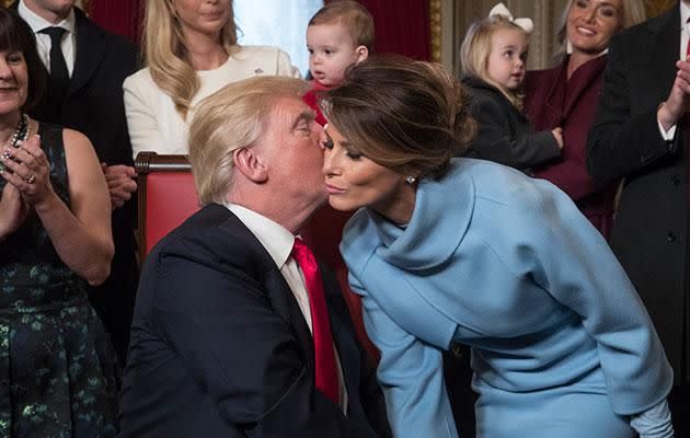 Unlike his POTUS predecessor Barack Obama, Trump rarely shows affection to his wife Melanie in public. Photo: Getty images