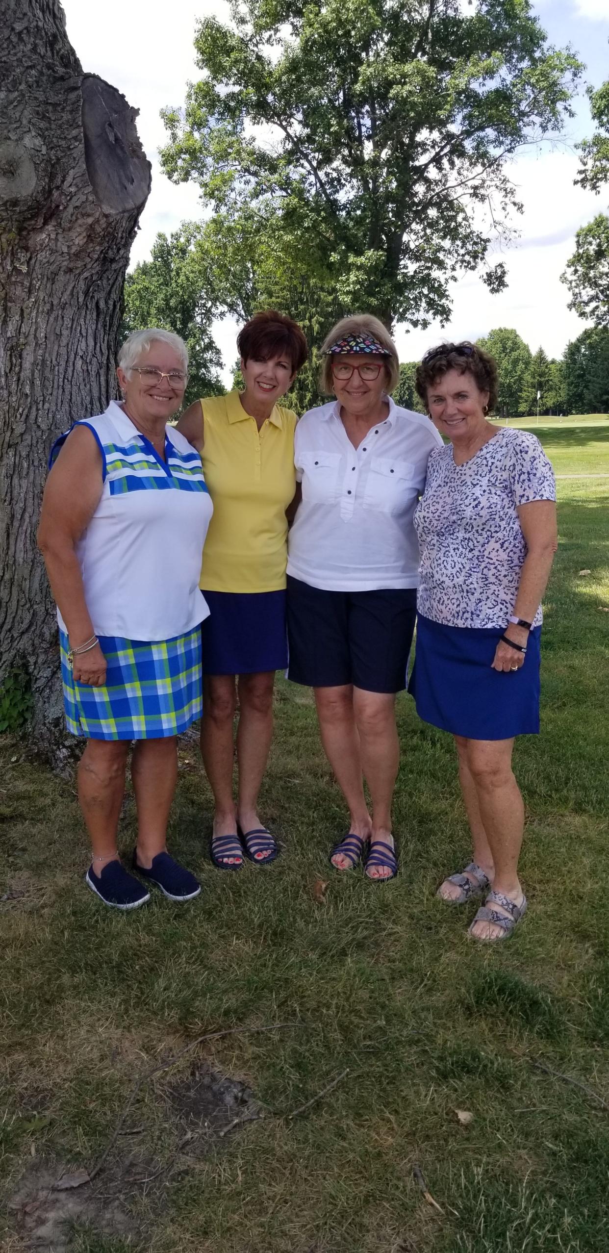 The winning team in the recent Tannenhauf Women's Golf Association's member-guest day consisted of, from left, Linda Anderson, Cheryl Dannemiller, Connie Poto and Peggy Cindia.