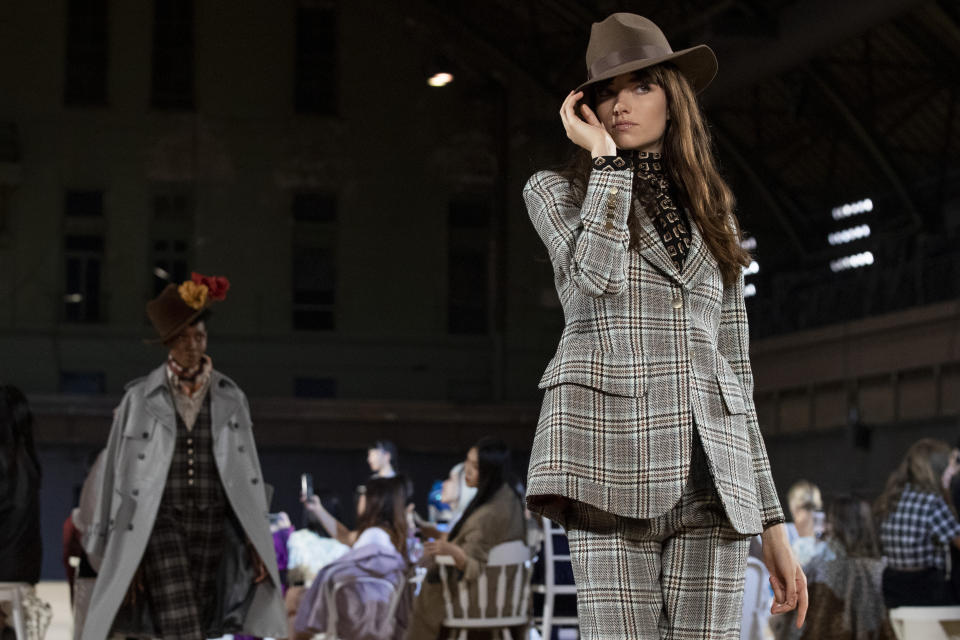 The Marc Jacobs collection is modeled during Fashion Week, Wednesday, Sept. 11, 2019, in New York. (AP Photo/Mary Altaffer)