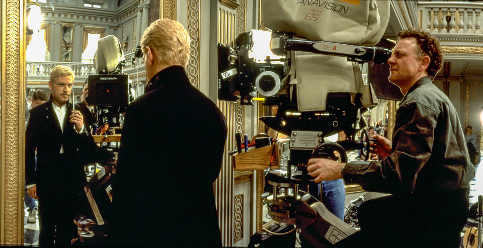 Kenneth Branagh on the set of "Hamlet"