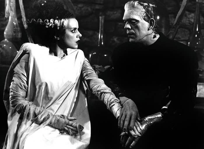 The still above is from the equally popular Bride of Frankenstein from 1935.