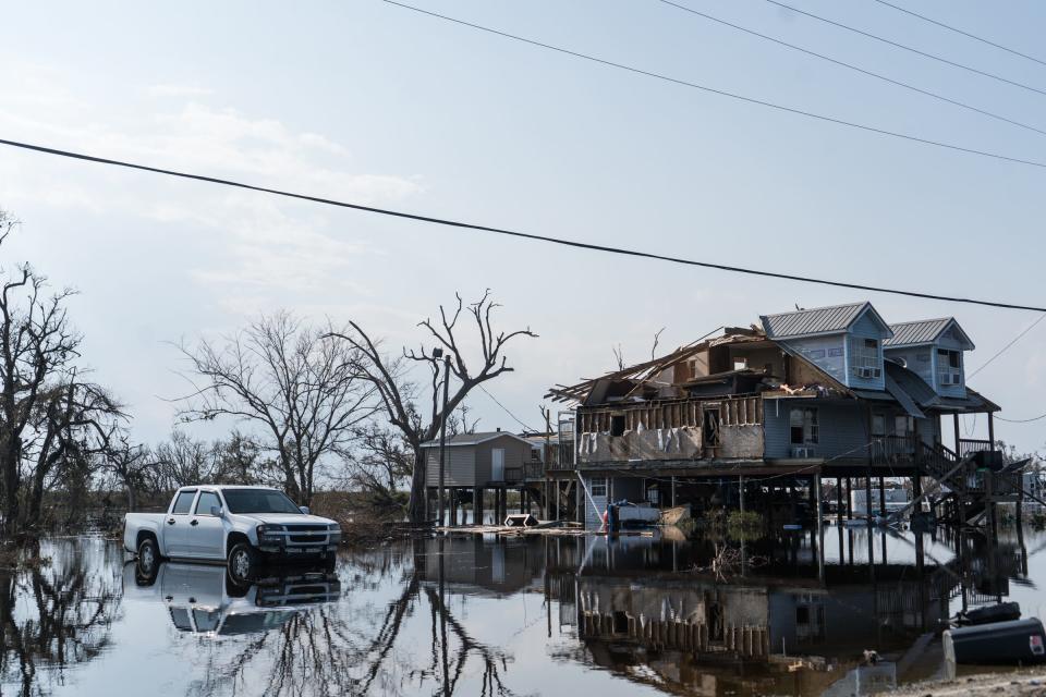 Flooding after Ida in lower Pointe-aux-Chenes on September 4.