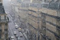 Snow falls on Paris during the cold front dubbed "The Beast from the East"