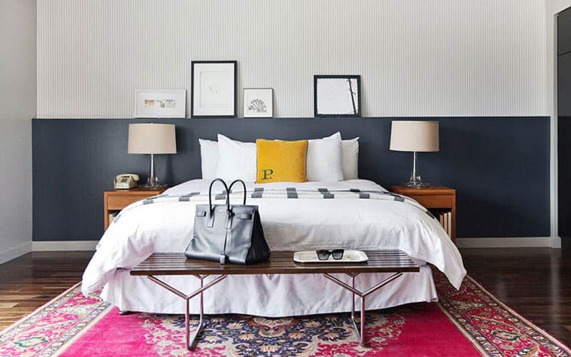 The loft-like rooms at Palihouse West Hollywood are a hip mash-up of periods and styles.