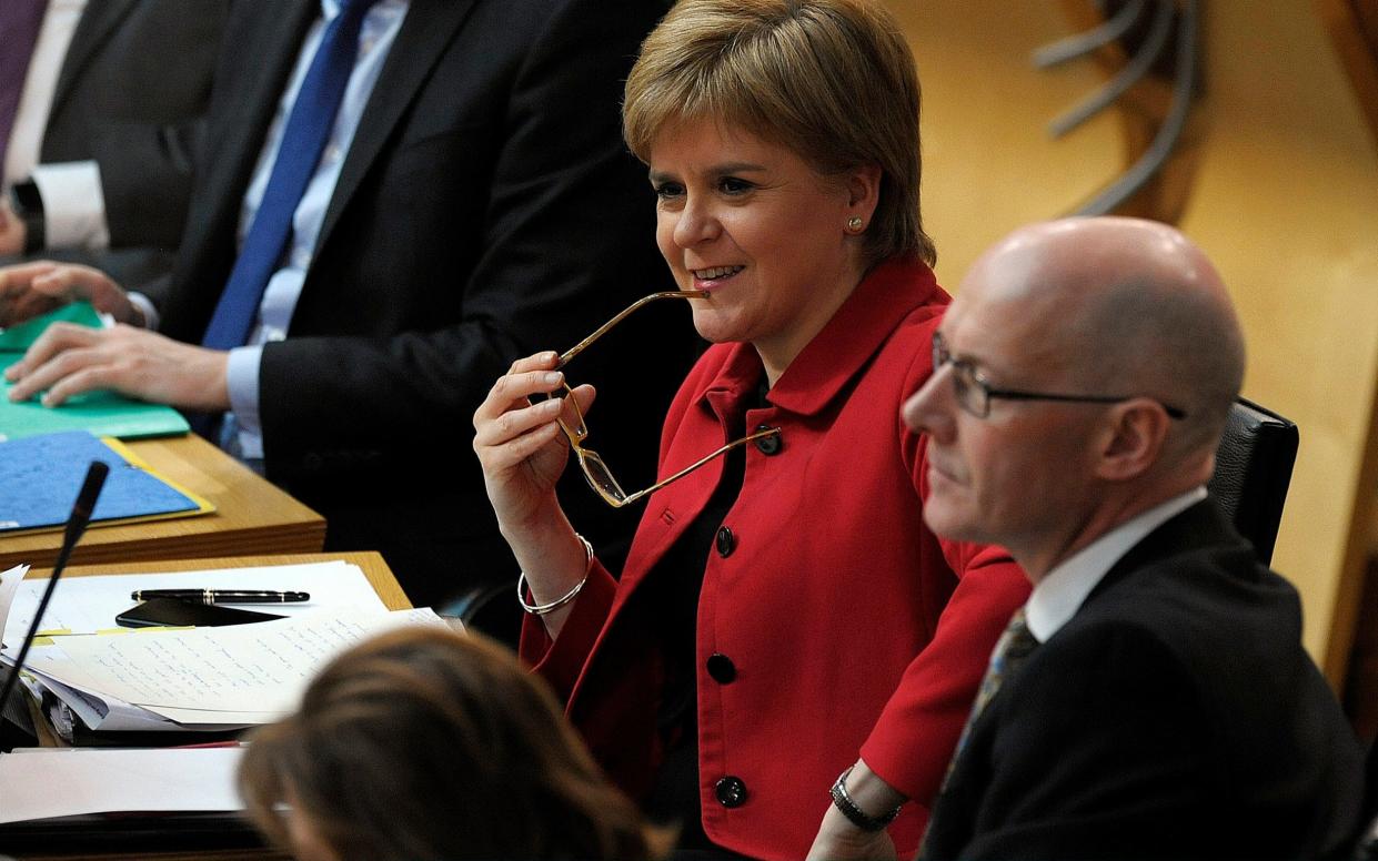 Scotland's First Minister Nicola Sturgeon reacts ahead of a vote on a second referendum on independence - Getty Images Europe