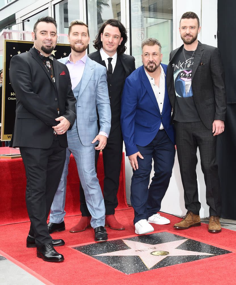 NSYNC bandmates (from left) Chris Kirkpatrick, Lance Bass, JC Chasez, Joey Fatone and Justin Timberlake.