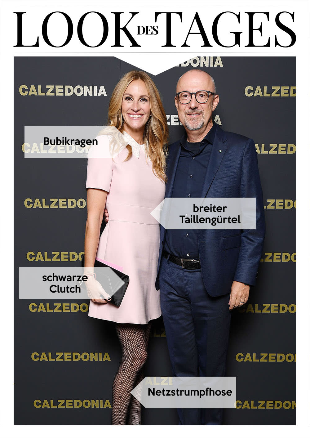 Julia Roberts zeigte sich bei der Calzedonia Fashion Show mit Marken-Chef Sandro Veronesi. (Bild: Getty Images)