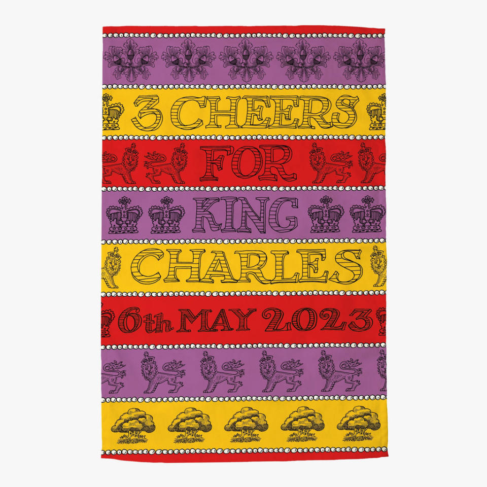 <p><a href="https://us.emmabridgewater.com/products/three-cheers-for-king-charles-tea-towel?nosto_source=cmp&nosto=318351249" rel="nofollow noopener" target="_blank" data-ylk="slk:Shop Now;elm:context_link;itc:0;sec:content-canvas" class="link ">Shop Now</a></p><p>Three Cheers For King Charles Tea Towel</p><p>$27.00</p><p>emmabridgewater.com</p>