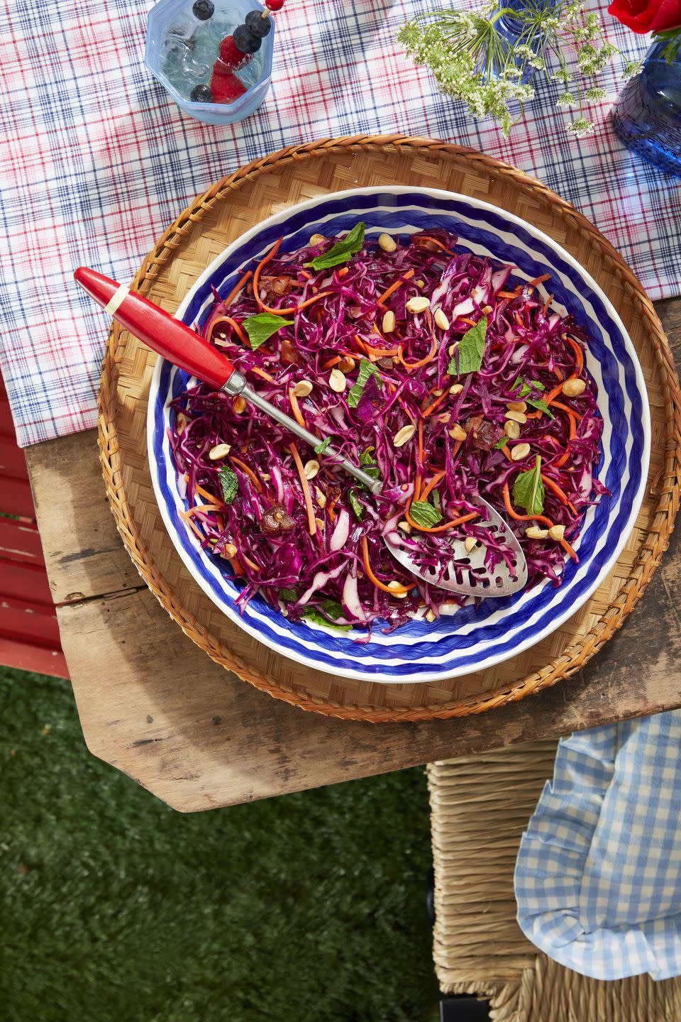 Red Cabbage Slaw with Peanuts, Dates, and Mint