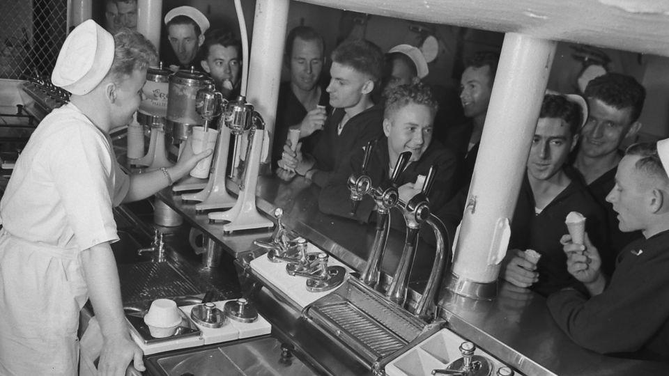 Ice cream aboard the USS Maryland in Chicago, Illinois, in 1939. - Margaret Bourke-White/The LIFE Picture Collection/Shutterstock