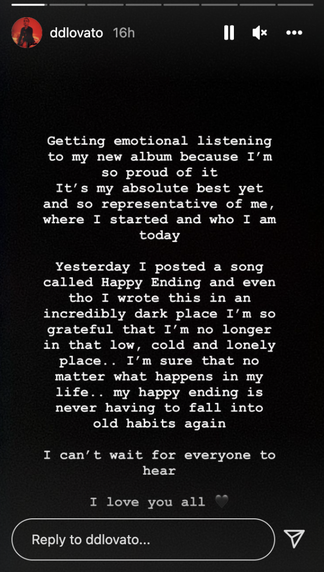 Demi Lovato sings about addiction in new song 'Happy Ending