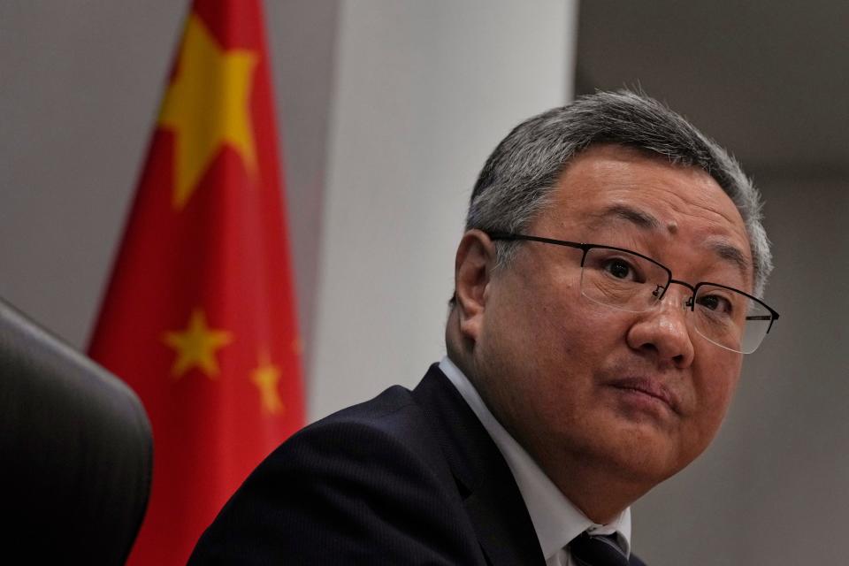 Fu Cong, the director general of the Foreign Ministry's arms control department, attends a press conference on nuclear arms control in Beijing, China, Tuesday, Jan. 4, 2022.
