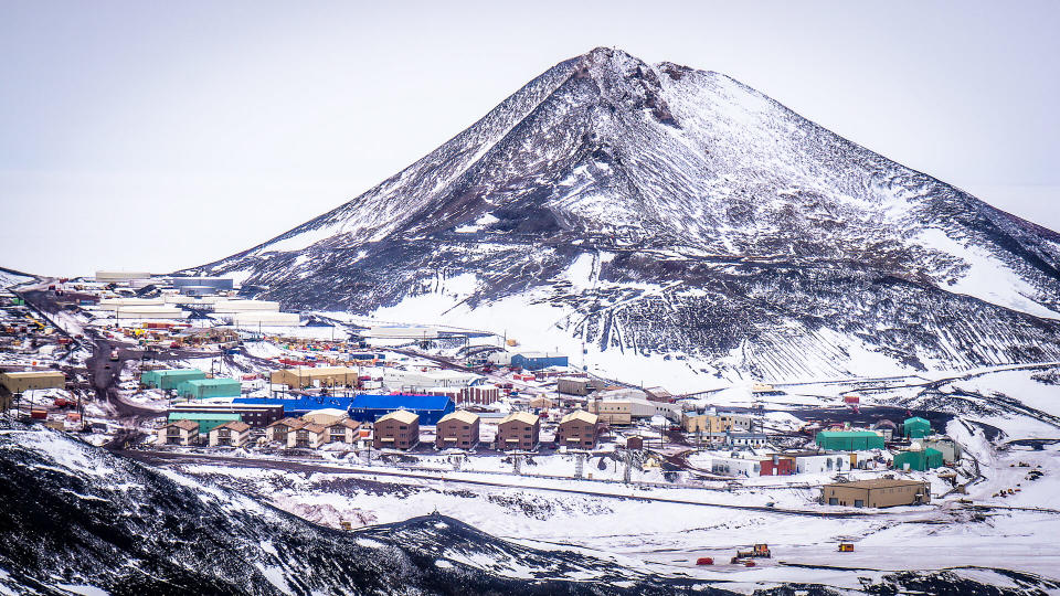 McMurdo base and Observation Hill, Antarctica - Image.