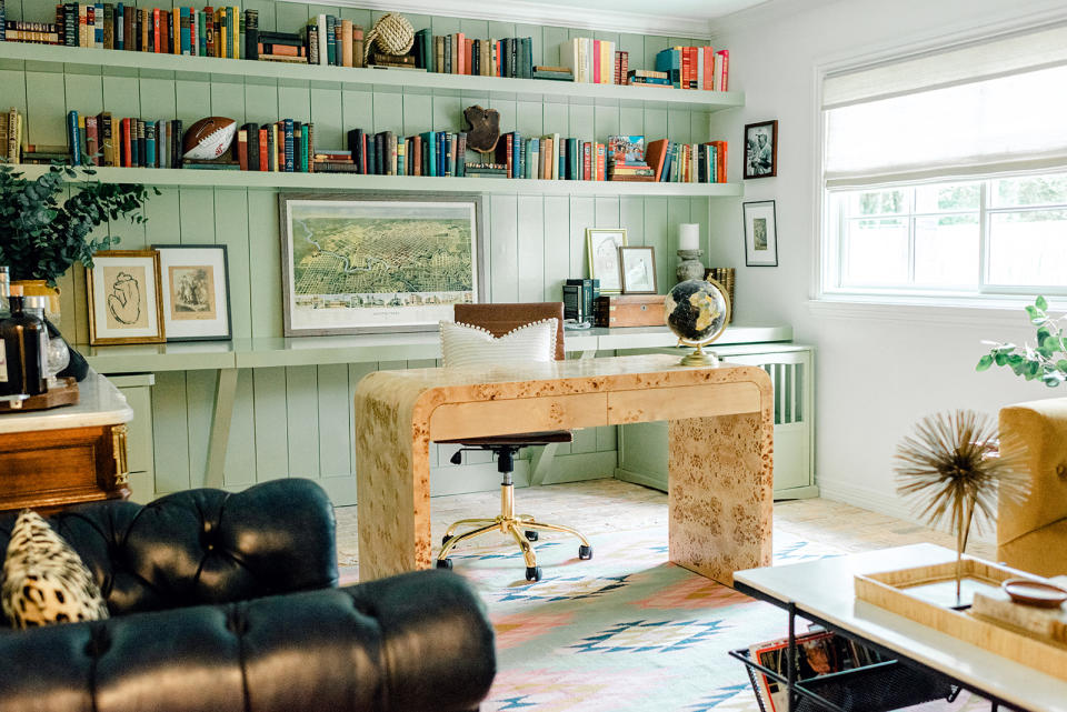 Roman blinds in a home office