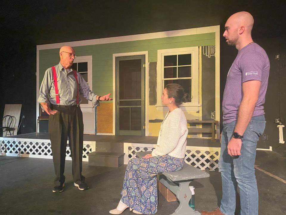 From left, Steve Knox, Lauren Casey and Adam DeCoste will appear in the WCLOC production of "All My Sons."