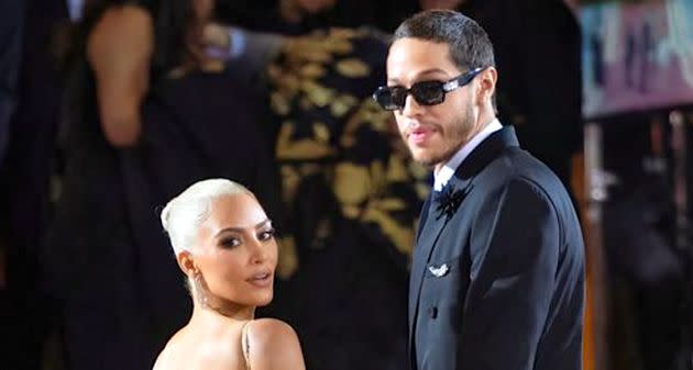 Kim Kardashian and Pete Davidson at the Met Gala in May. The two still seem to be going strong since her appearance on 