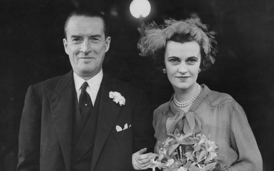 The Duke and Duchess of Argyll pictured after their wedding at Caxton Hall in London in 1951 - Keystone