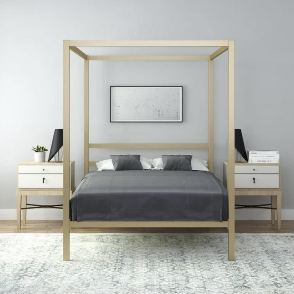 gold canopy bed