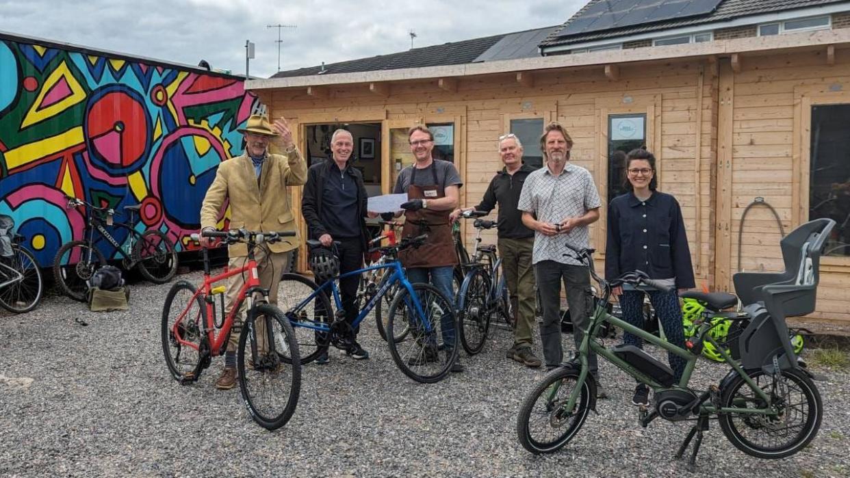 Frome Community Bike Project volunteers with bikes