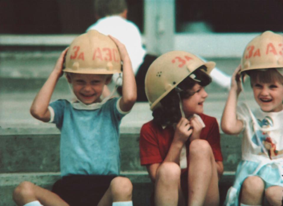 Children in hardhats seen in "Chernobyl: The Lost Tapes."