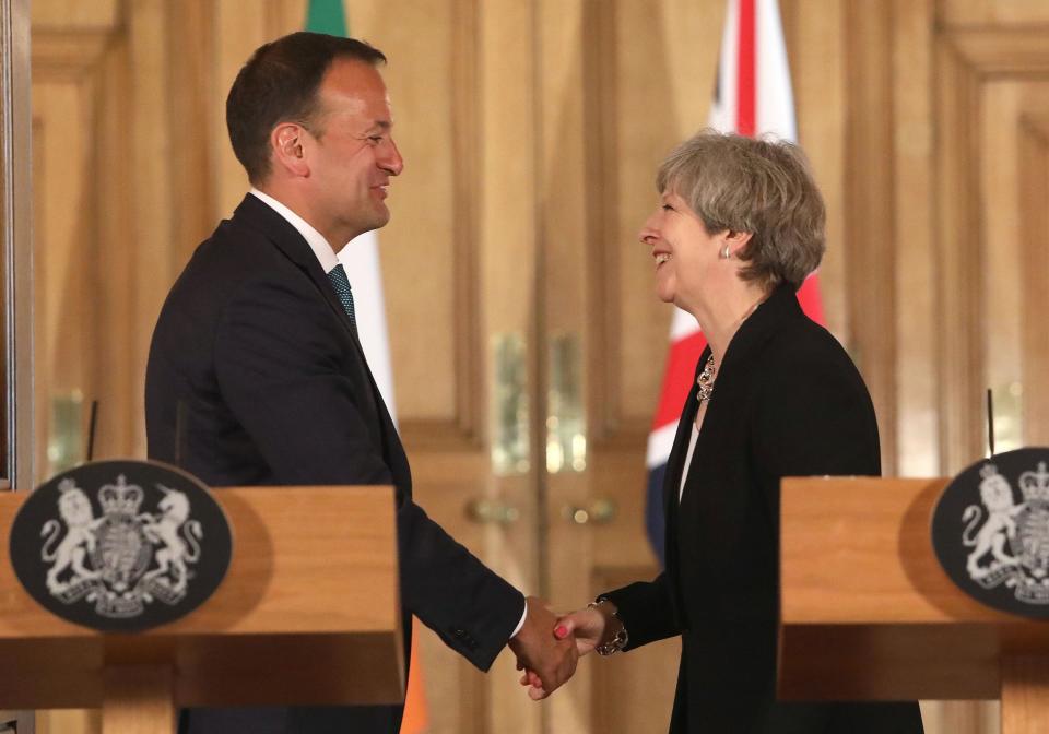 Leo Varadkar with Theresa May: Getty Images