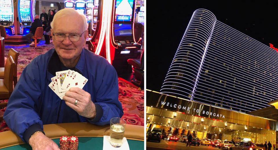 Harold McDowell (left) won $1 million at the Borgata Hotel and Casino (right). 