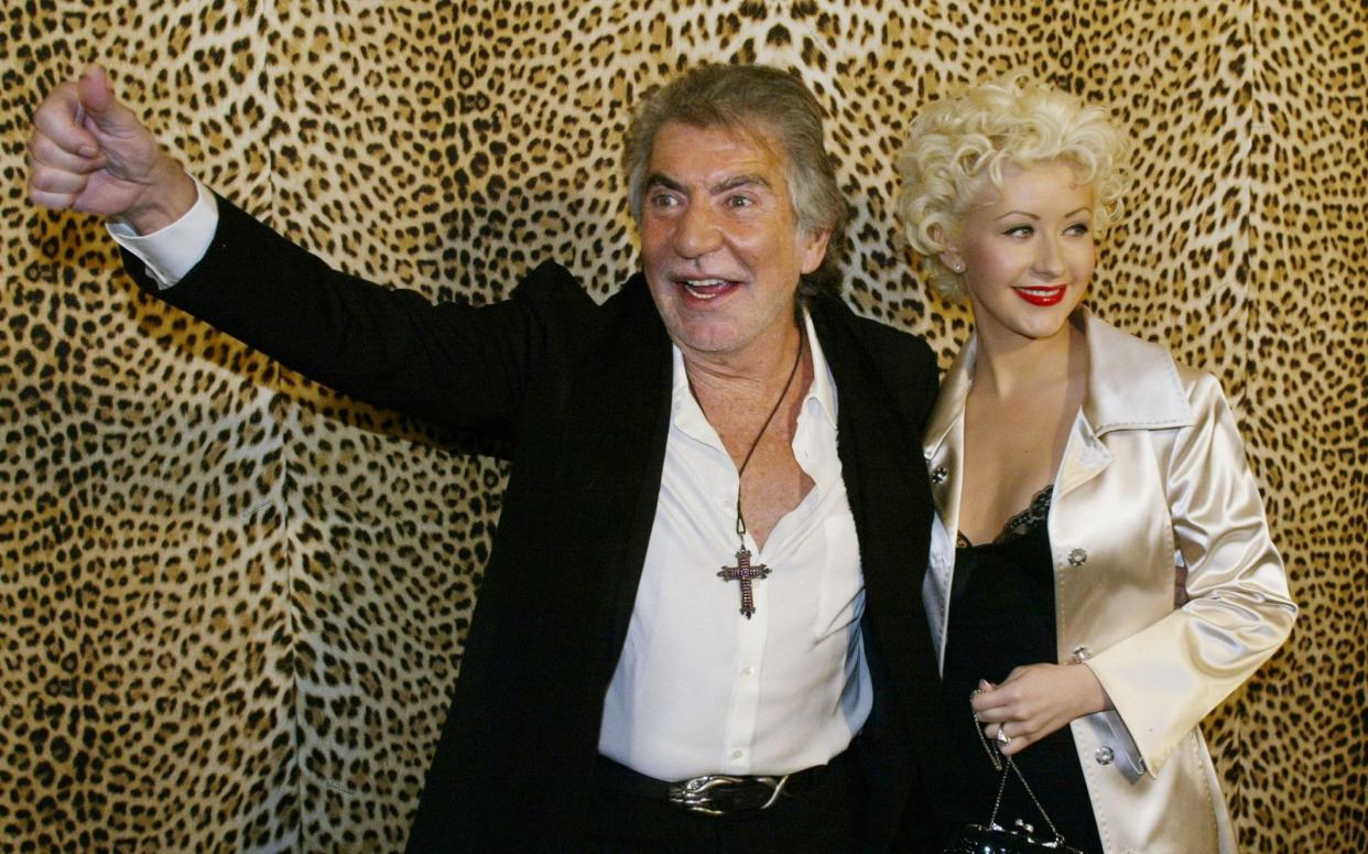 Roberto Cavalli in 2005 with the singer Christina Aguilera, whom he called his muse: 'excess sometimes is success', he said