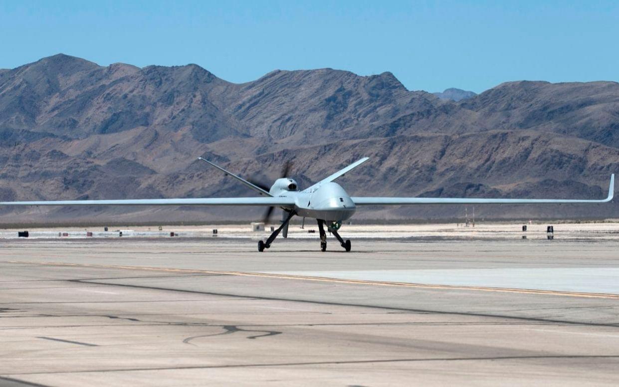 Protector, the RAF's future Remotely Piloted Aircraft System, pictured at Creech Air Force Base in Nevada, USA.  - UK MOD Crown Copyright 2019