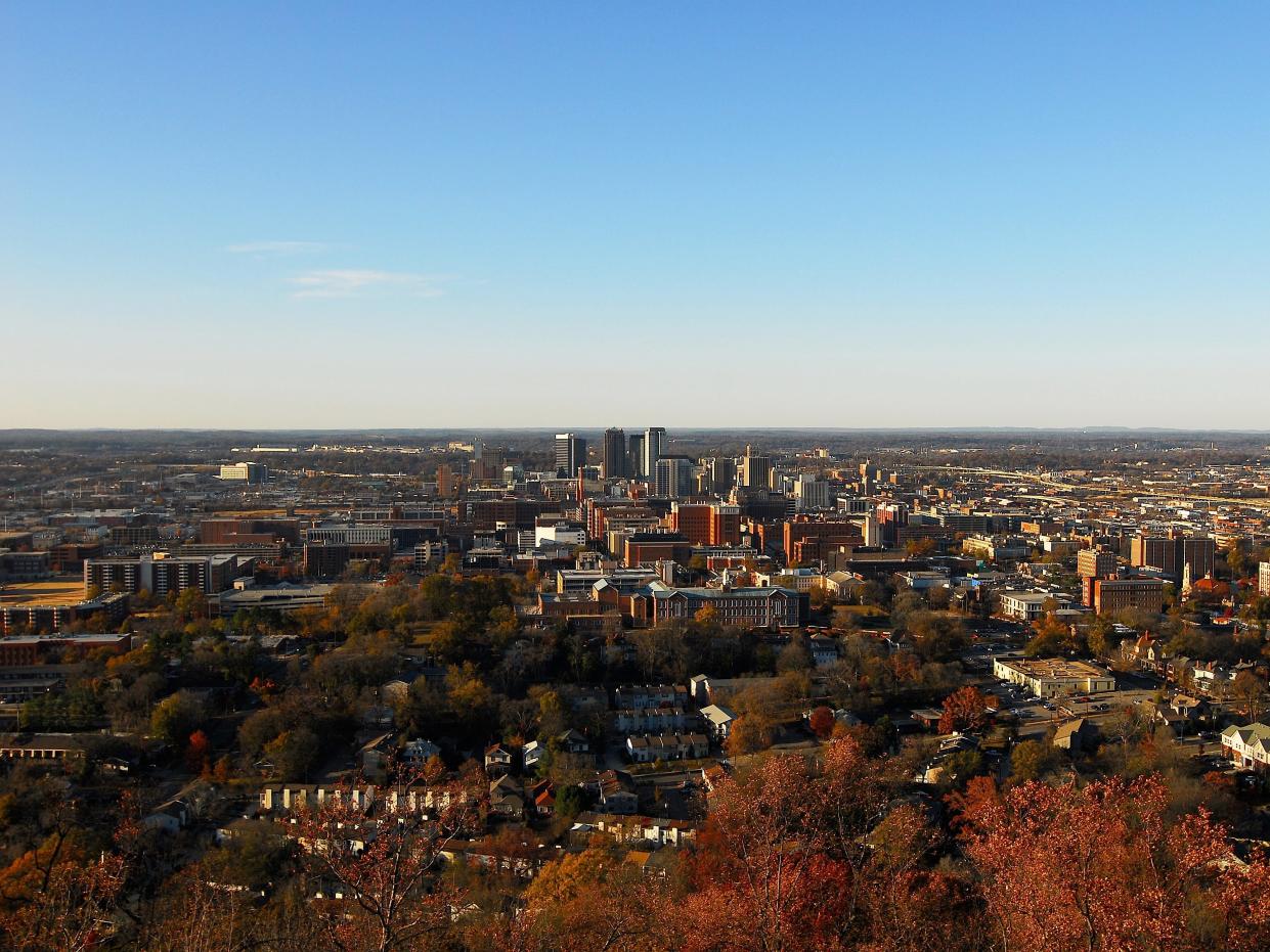 Aerial view of Birmingham, Alabama.